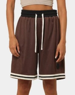 EN ES Team Basketball Shorts Brown -Mitchell & Ness Shop 03007595 YX300 womens 0090