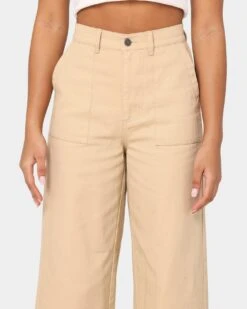 EN ES Women's Divine Wide Leg Pants Beige -Mitchell & Ness Shop 03007638 Y1000 womens 0030