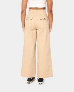 EN ES Women's Divine Wide Leg Pants Beige -Mitchell & Ness Shop 03007638 Y1000 womens 0040