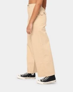 EN ES Women's Divine Wide Leg Pants Beige -Mitchell & Ness Shop 03007638 Y1000 womens 0060