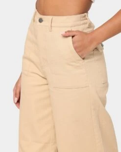 EN ES Women's Divine Wide Leg Pants Beige -Mitchell & Ness Shop 03007638 Y1000 womens 0070