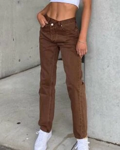 XXIII Women's Coco Asymmetric Jeans Chocolate