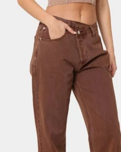 XXIII Women's Coco Asymmetric Jeans Chocolate -Mitchell & Ness Shop 03007877 YC360 womens 0070