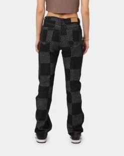 XXIII Women's Eloise Check Jeans Black -Mitchell & Ness Shop 03007934 YB001 womens 040