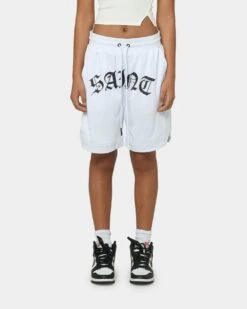 Saint Morta Day Of The Dead Basketball Shorts White/Black -Mitchell & Ness Shop 03008143 YW110 womens 0030
