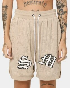 Saint Morta Graves Basketball Shorts Stone -Mitchell & Ness Shop 03008144 YS400 womens 030