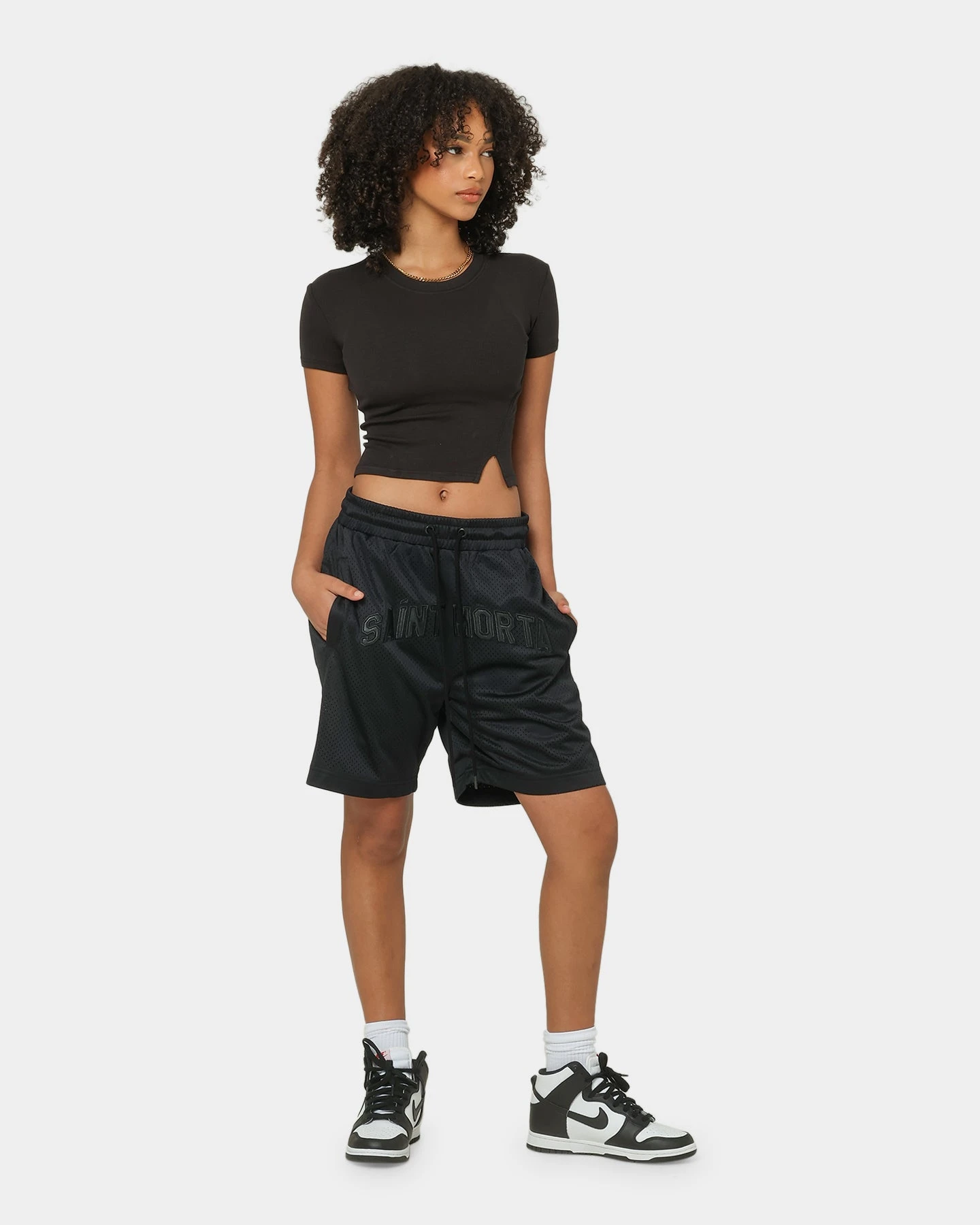 Saint Morta Kingdom Basketball Shorts Black Saint Morta Kingdom Basketball Shorts Black -Mitchell & Ness Shop 03008368 YB001 womens 0020