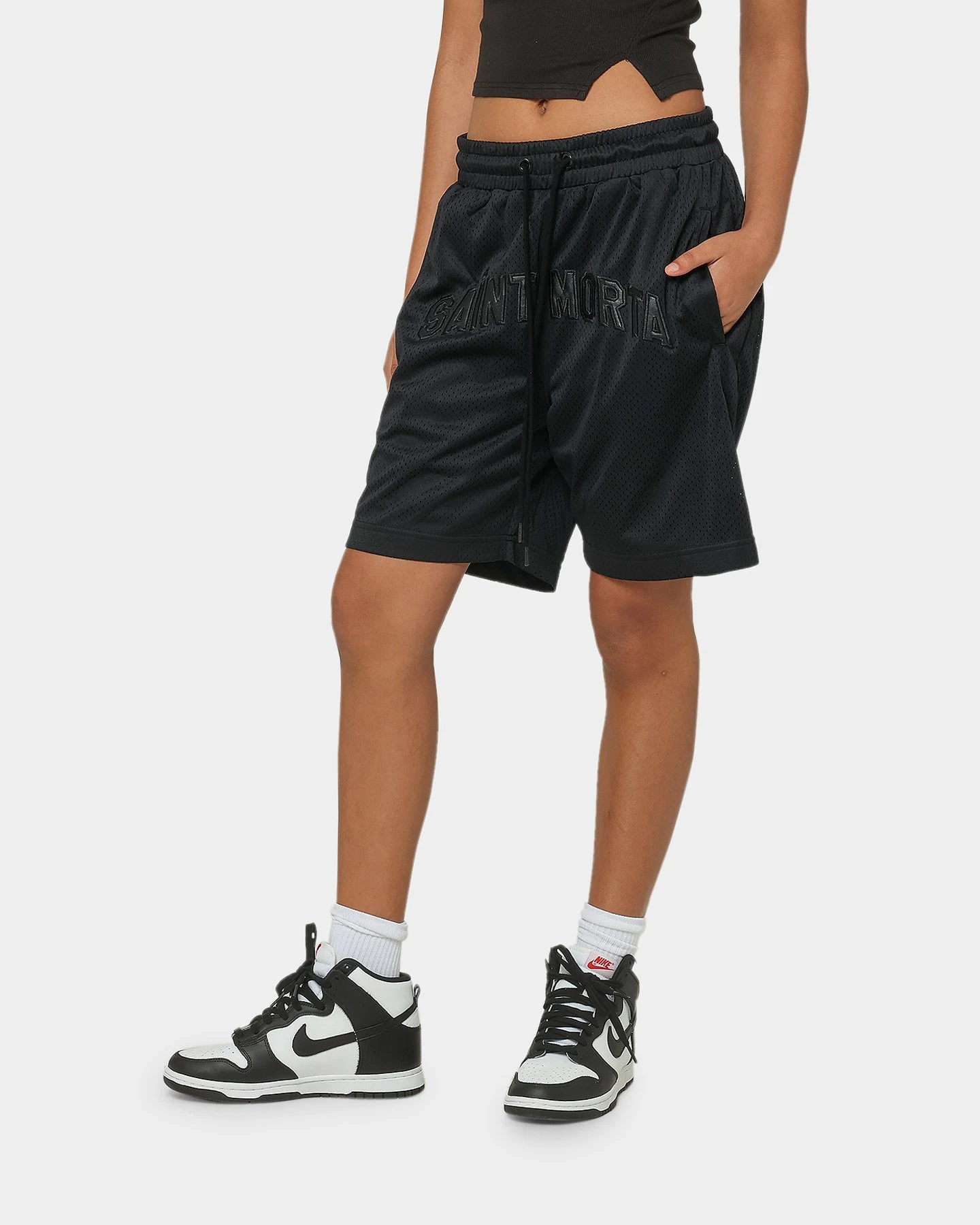 Saint Morta Kingdom Basketball Shorts Black Saint Morta Kingdom Basketball Shorts Black -Mitchell & Ness Shop 03008368 YB001 womens 0060