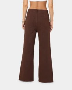 XXIII Women's Siobhan Seam Split Pants Brown -Mitchell & Ness Shop 03008461 YX300 womens 0040