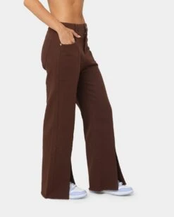 XXIII Women's Siobhan Seam Split Pants Brown -Mitchell & Ness Shop 03008461 YX300 womens 0050