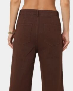 XXIII Women's Siobhan Seam Split Pants Brown -Mitchell & Ness Shop 03008461 YX300 womens 0080