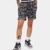 Saint Morta Paisley Olympus Ball Shorts Black/White -Mitchell & Ness Shop 03008521 YB012 womens 0010