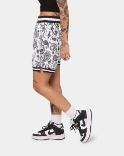 Saint Morta Paisley Olympus Ball Shorts White/Black -Mitchell & Ness Shop 03008521 YW110 womens 0060
