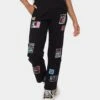 Loiter Patchwork Trousers Black -Mitchell & Ness Shop 03008596 YB001 womens 0010