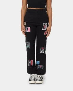Loiter Patchwork Trousers Black -Mitchell & Ness Shop 03008596 YB001 womens 0030