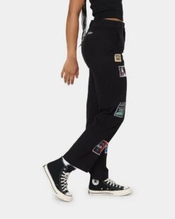 Loiter Patchwork Trousers Black -Mitchell & Ness Shop 03008596 YB001 womens 0050