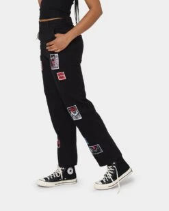 Loiter Patchwork Trousers Black -Mitchell & Ness Shop 03008596 YB001 womens 0060