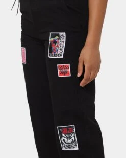 Loiter Patchwork Trousers Black -Mitchell & Ness Shop 03008596 YB001 womens 0080