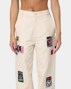Loiter Patchwork Trousers Off White 4 Loiter Patchwork Trousers Off White -Mitchell & Ness Shop 03008596 YO007 womens 0030