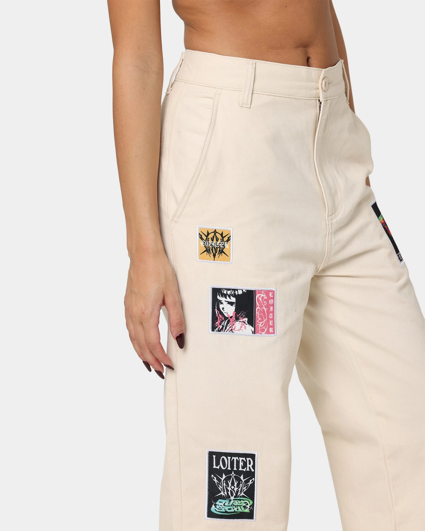 Loiter Patchwork Trousers Off White Loiter Patchwork Trousers Off White -Mitchell & Ness Shop 03008596 YO007 womens 0070