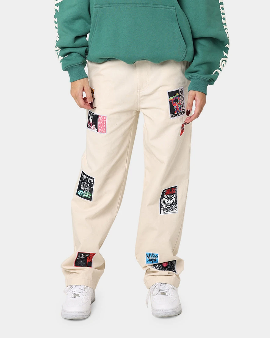 Loiter Patchwork Trousers Off White Loiter Patchwork Trousers Off White -Mitchell & Ness Shop 03008596 YO007 womens 010
