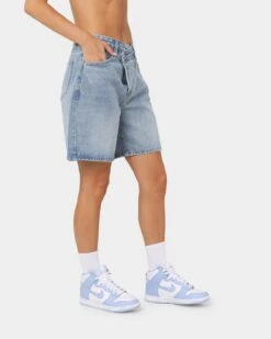 XXIII Women's Londyn Asymmetric Shorts Blue -Mitchell & Ness Shop 03008608 YX001 womens 0050