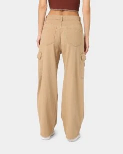 XXIII Women's Poppy Wide Leg Cargo Pants Tan -Mitchell & Ness Shop 03008678 YT001 womens 0040