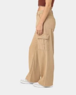 XXIII Women's Poppy Wide Leg Cargo Pants Tan -Mitchell & Ness Shop 03008678 YT001 womens 0060