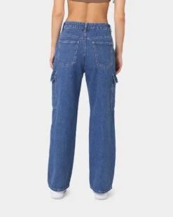 XXIII Women's Poppy Wide Leg Cargo Pants Blue -Mitchell & Ness Shop 03008678 YX001 womens 0040