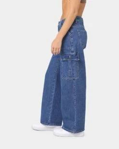 XXIII Women's Poppy Wide Leg Cargo Pants Blue -Mitchell & Ness Shop 03008678 YX001 womens 0060
