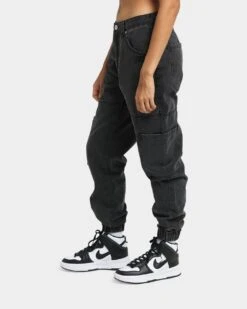 XXIII Women's Gazania Cargo Jeans Black -Mitchell & Ness Shop 03008707 YB001 womens 0060