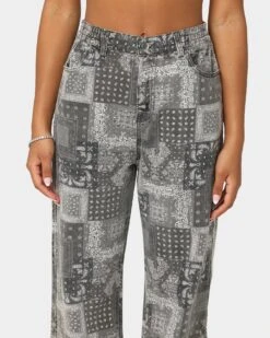 XXIII Women's Haimi Paisley Jeans Black -Mitchell & Ness Shop 03008976 YB001 womens 0030