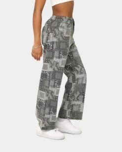 XXIII Women's Haimi Paisley Jeans Black -Mitchell & Ness Shop 03008976 YB001 womens 0050