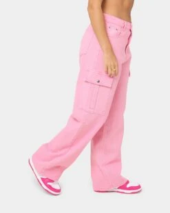 XXIII Women's Harika Cargo Pants Washed Pink -Mitchell & Ness Shop 03009067 YW661 womens 0050