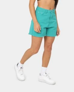 XXIII Women's Jaala Denim Shorts Teal -Mitchell & Ness Shop 03009068 YT200 womens 0050
