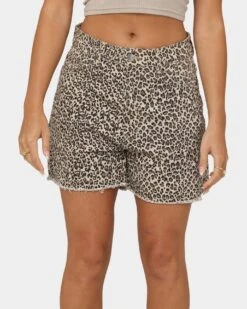 XXIII Women's Jaala Denim Shorts Leopard 4 XXIII Women's Jaala Denim Shorts Leopard -Mitchell & Ness Shop 03009069 YL001 womens 0030