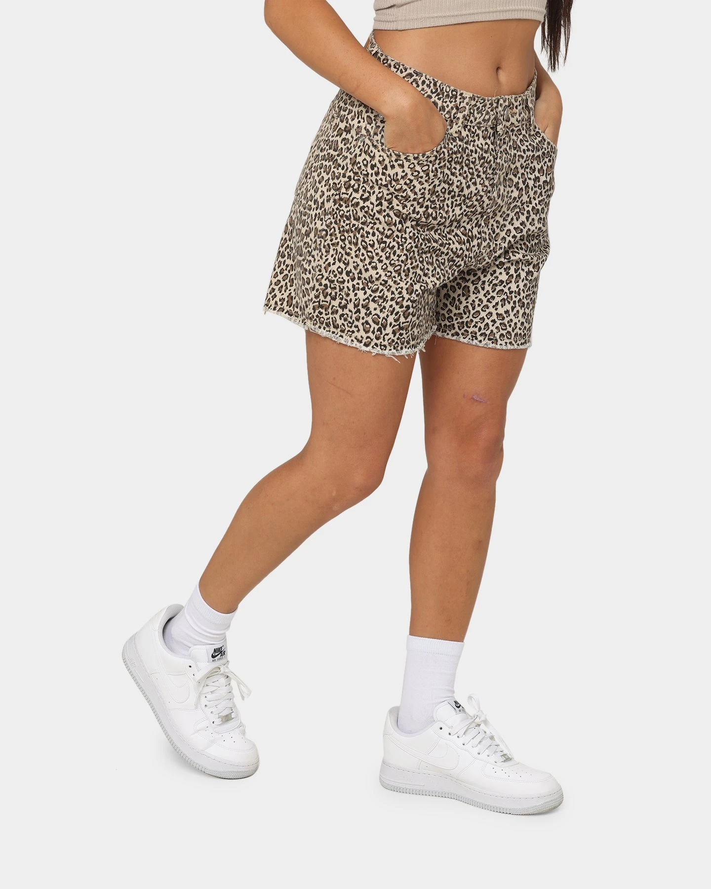 XXIII Women's Jaala Denim Shorts Leopard XXIII Women's Jaala Denim Shorts Leopard -Mitchell & Ness Shop 03009069 YL001 womens 0050