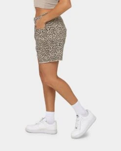 XXIII Women's Jaala Denim Shorts Leopard 7 XXIII Women's Jaala Denim Shorts Leopard -Mitchell & Ness Shop 03009069 YL001 womens 0060