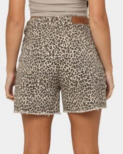 XXIII Women's Jaala Denim Shorts Leopard 9 XXIII Women's Jaala Denim Shorts Leopard -Mitchell & Ness Shop 03009069 YL001 womens 0080