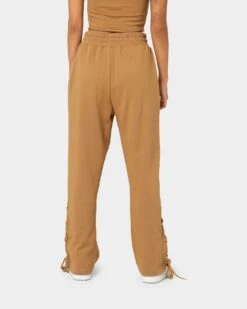 EN ES Women's Mason Lace Up Track Pants Tan -Mitchell & Ness Shop 03009172 YT001 womens 0040