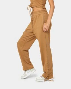 EN ES Women's Mason Lace Up Track Pants Tan -Mitchell & Ness Shop 03009172 YT001 womens 0060
