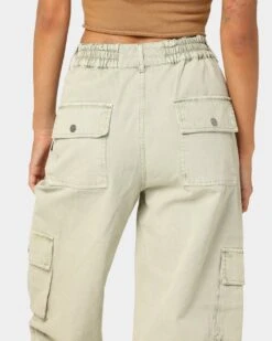 EN ES Women's Time To Go Cargo Pants Aloe Wash -Mitchell & Ness Shop 03009270 YA145 womens 0080