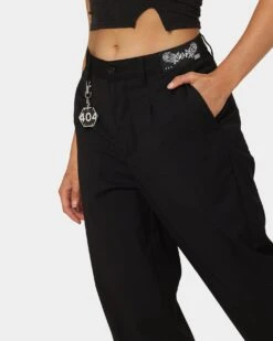 404 Liberty Baggy Trousers Black -Mitchell & Ness Shop 03009286 YB001 womens 0070