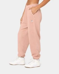 Reebok Women's Classics Natural Dye Small Logo French Terry Pants Coral -Mitchell & Ness Shop 03009331 YC510 womens 0060