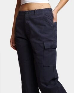 HUF Women's Double Knee Cargo Pants Navy -Mitchell & Ness Shop 03009384 YN200 womens 0060