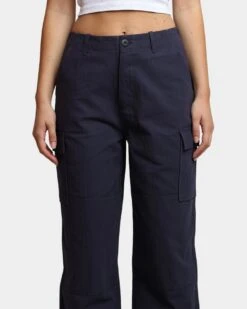 HUF Women's Double Knee Cargo Pants Navy -Mitchell & Ness Shop 03009384 YN200 womens 0070