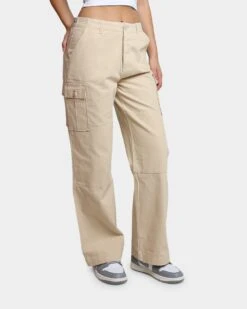 HUF Women's Double Knee Cargo Pants Stone 4 HUF Women's Double Knee Cargo Pants Stone -Mitchell & Ness Shop 03009385 YS400 womens 0030