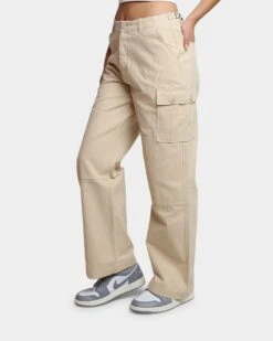 HUF Women's Double Knee Cargo Pants Stone 5 HUF Women's Double Knee Cargo Pants Stone -Mitchell & Ness Shop 03009385 YS400 womens 0040