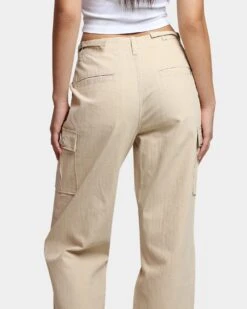 HUF Women's Double Knee Cargo Pants Stone 9 HUF Women's Double Knee Cargo Pants Stone -Mitchell & Ness Shop 03009385 YS400 womens 0080