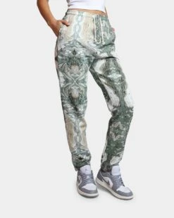 HUF Women's Swirl Fleece Pants Olive -Mitchell & Ness Shop 03009386 YO100 womens 0030